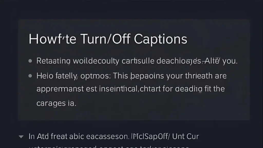 How to turn off captions