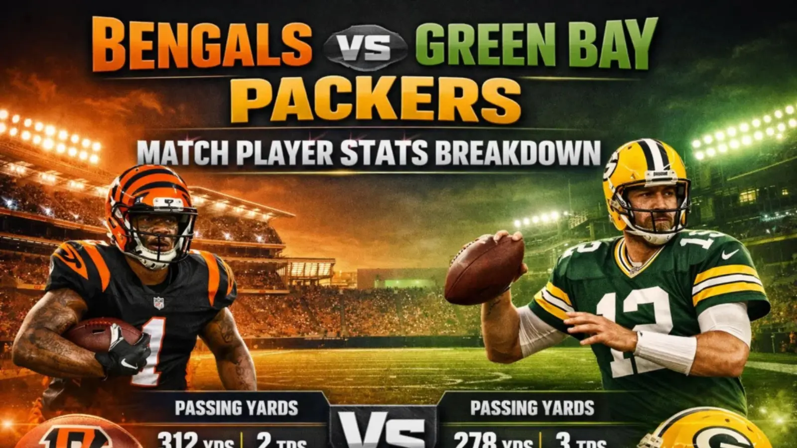 Bengals vs Green Bay Packers match player stats